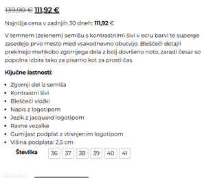 Superge za 111,92 €